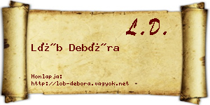 Löb Debóra névjegykártya